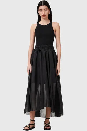 AllSaints Sukienka ZENIA kolor midi rozkloszowana W188DC
