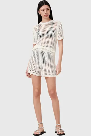 AllSaints Szorty PALOMA damskie kolor gładkie high waist W076TC