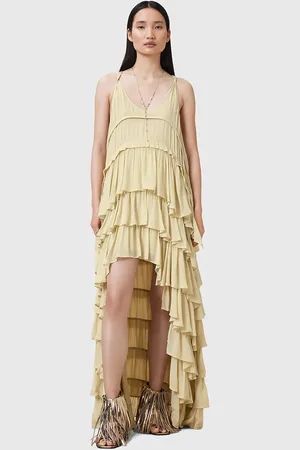 AllSaints Sukienka CAVARLY kolor maxi rozkloszowana W206DC