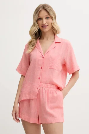 DKNY Piżama lniana damska kolor YI90054