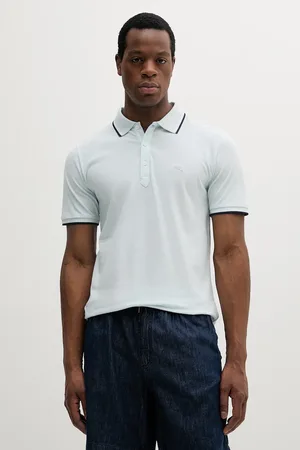 Lindbergh Polo bawełniane męski kolor gładki 30-404010