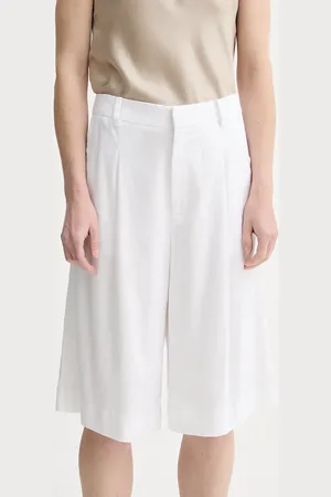 Gestuz Szorty z domieszką lnu damskie kolor gładkie high waist 10910281
