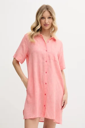 DKNY Koszula nocna lniana damska kolor YI30054