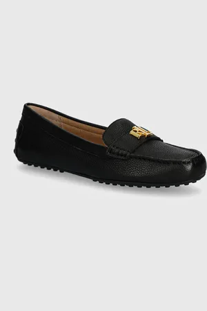 Ralph Lauren Mokasyny skórzane Barnsbury damskie kolor na płaskim obcasie 802942768001