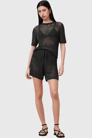AllSaints Szorty PALOMA damskie kolor gładkie high waist W076TC