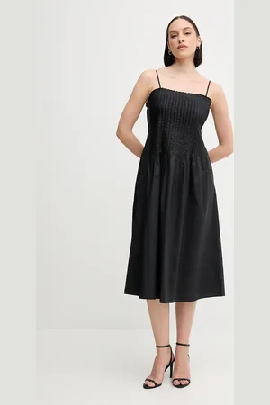 Sisley Sukienka bawełniana kolor midi rozkloszowana 4XUCLV076