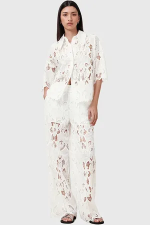 AllSaints Spodnie CHARLI damskie kolor proste high waist W080TC