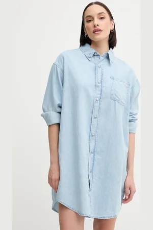 Calvin Klein Sukienka z domieszką lnu kolor mini oversize J20J225172