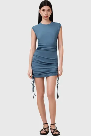 AllSaints Sukienka bawełniana SONNY kolor mini dopasowana W238DC