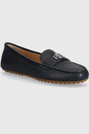 Ralph Lauren Mokasyny skórzane Barnsbury damskie kolor na płaskim obcasie 802942768007