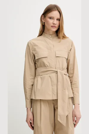 Max Mara Kurtka koszulowa bawełniana kolor przejściowa 2515041013600