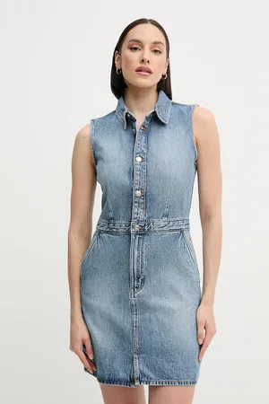 Calvin Klein Sukienka jeansowa kolor mini dopasowana LV047B074G