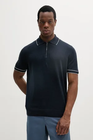 HUGO BOSS Polo lniane męski kolor gładki 50537640