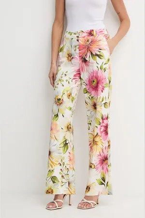 Guess Spodnie COLETTE damskie kolor szerokie high waist W5GB46 WG4G0