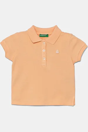 Benetton Polo dziecięce kolor z kołnierzykiem 3WG9G300A