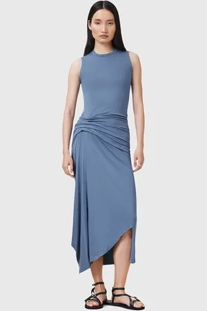 AllSaints Sukienka RIVI kolor midi dopasowana W166DC