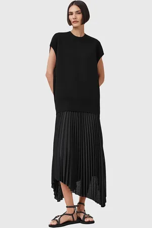 AllSaints Sukienka i sweter LEIA kolor midi rozkloszowana W172DC