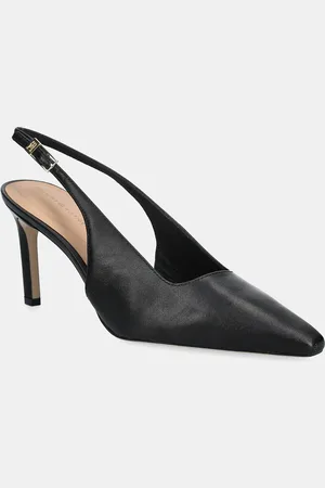 Tommy Hilfiger Szpilki skórzane SQUARED TOE HIGH HEEL SLINGBACK kolor FW0FW08636