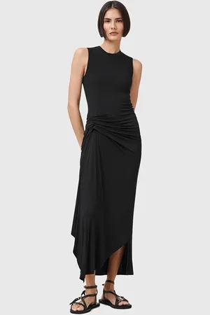 AllSaints Sukienka RIVI kolor midi dopasowana W166DC