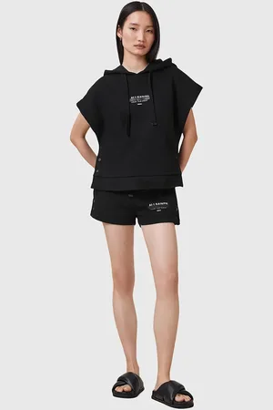 AllSaints Szorty bawełniane SORRI damskie kolor z nadrukiem high waist W053TC