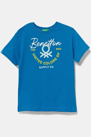 Benetton T-shirt bawełniany dziecięcy kolor z nadrukiem 3I1XC10OO