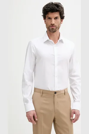 Calvin Klein Koszula męska kolor slim z kołnierzykiem klasycznym LV019EU017