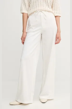 Oui Spodnie damskie kolor szerokie high waist 92027