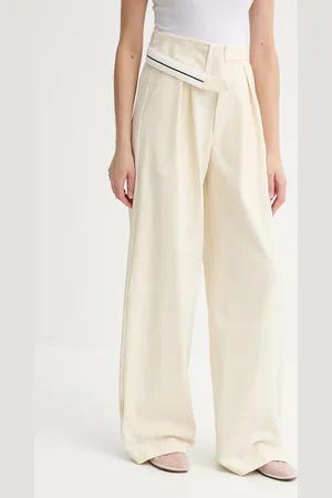 ALOHAS Spodnie Moca damskie kolor szerokie high waist R100835
