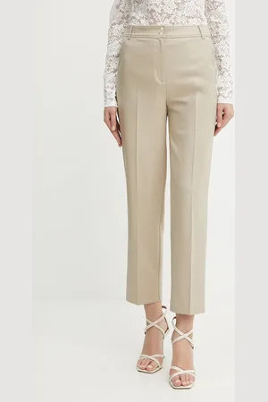 Morgan Spodnie PLUX.F damskie kolor proste high waist PLUX.F