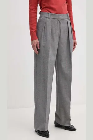 Tommy Hilfiger Spodnie damskie kolor szerokie high waist WW0WW42235