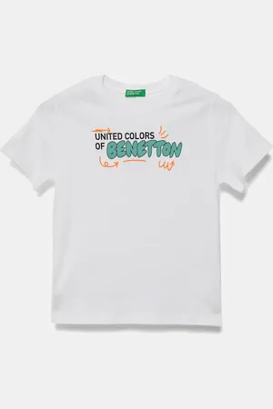 Benetton T-shirt bawełniany dziecięcy kolor z nadrukiem 3I1XG10JO