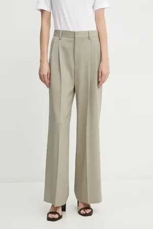 Filippa K Spodnie wełniane kolor proste high waist 29582