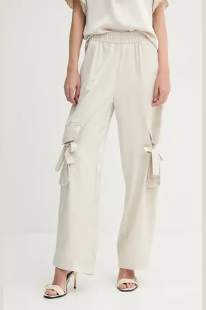 Bruuns Bazaar Spodnie damskie kolor szerokie high waist BBW4440