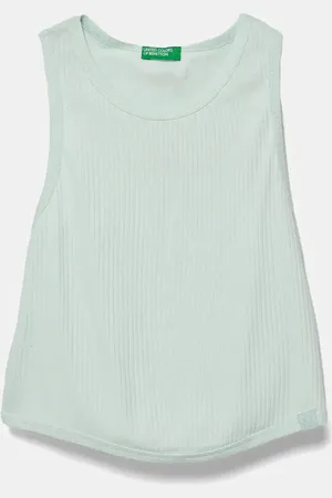 Benetton Top bawełniany dziecięcy kolor 31H3CH01F