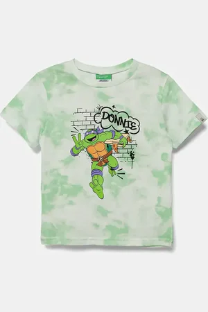 Benetton T-shirt bawełniany dziecięcy kolor wzorzysty 3ORKG10JD