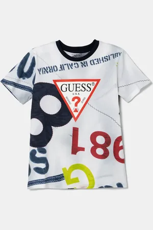 Guess T-shirt bawełniany dziecięcy kolor wzorzysty N5RI14 K8HM4