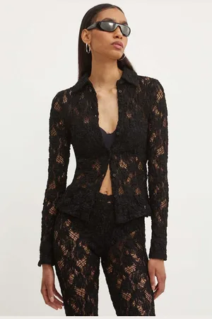 Msgm Koszula damska kolor slim z kołnierzykiem klasycznym 3741MDE06.247624