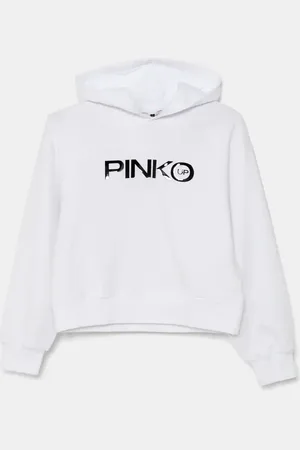 Pinko Bluza dziecięca kolor z kapturem z nadrukiem F4PIJGHS091