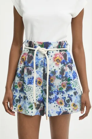 ANSWEAR Lab szorty damskie kolor wzorzyste high waist