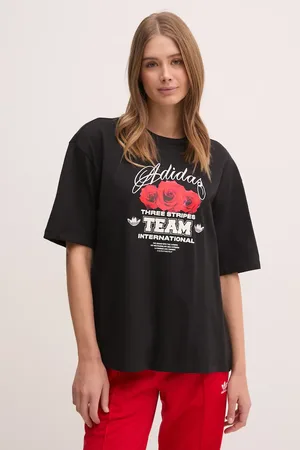 adidas T-shirt FLOWER TEE damski kolor JN6689