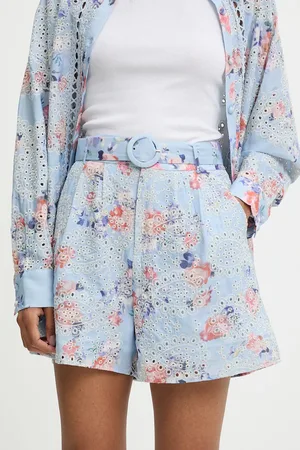 ANSWEAR Lab szorty damskie kolor wzorzyste high waist