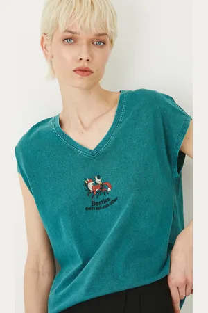 MEDICINE T-shirt bawełniany damski kolor zielony