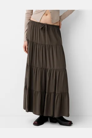 Bershka Spódnica Średniej Długości Z Gumką W Pasie