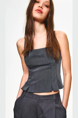 Bershka Elastyczny Top Na Ramiączkach