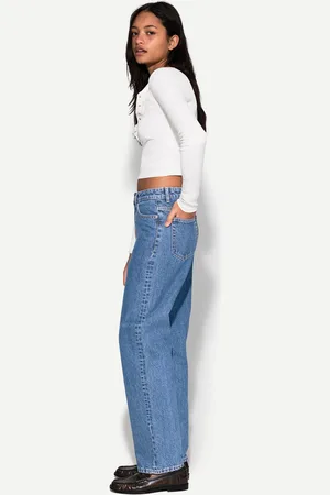 Bershka Jeansy O Prostym Kroju Z Szerokimi Nogawkami