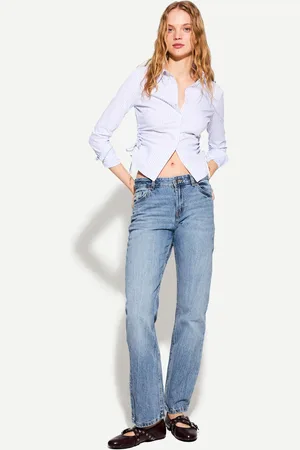 Bershka Jeansy O Kroju Straight Fit
