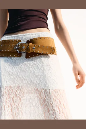 Bershka Szeroki Pasek Biodrowy Z Ćwiekami