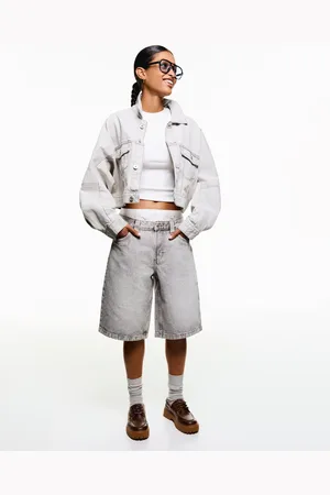 Bershka Jeansowe Spodenki Baggy