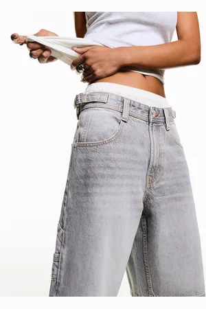 Bershka Jeansowe Bermudy Balloon Fit