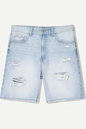 Bershka Bermudy Jeansowe Z Przetarciami Mężczyzna 32